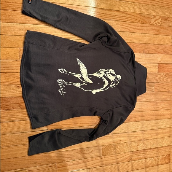 2014 Kerrits x Raulack collab Charcoal Quarter-Zip Tech equestrian horse - Picture 2 of 7